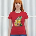 thumbnail image 3 of Tee Hunt You Only Live Once T-Shirt Cute Neon Dolphin Dean Russo Art Women's T-Shirt Tee, Red, Large, 3 of 5