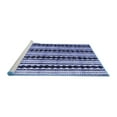 thumbnail image 2 of Ahgly Company Machine Washable Indoor Square Abstract Blue Modern Area Rugs, 3' Square, 2 of 4