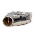 thumbnail image 3 of Barara King Cat Tunnel, Catio Cat Tunnel, Collapsible Cat Tunnel Bed for Indoor Cats, Washable Cat Hide Tunnel with Hanging Toys and Cushion Mat, Gray, 3 of 15