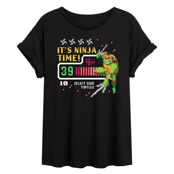 Teenage Mutant Ninja Turtles - Its Ninja Time Raph - Juniors Ideal Flowy Muscle T-Shirt