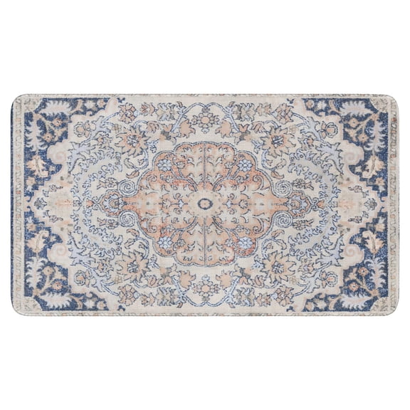 Boho Blue Retro Design Rug Door Mat Welcome Door Mat for Front Door, Home Entrance, Yard, Floor, Patio, Non Slip Spring Summer Welcome Mat Indoor Outdoor Doormat 30"*17"