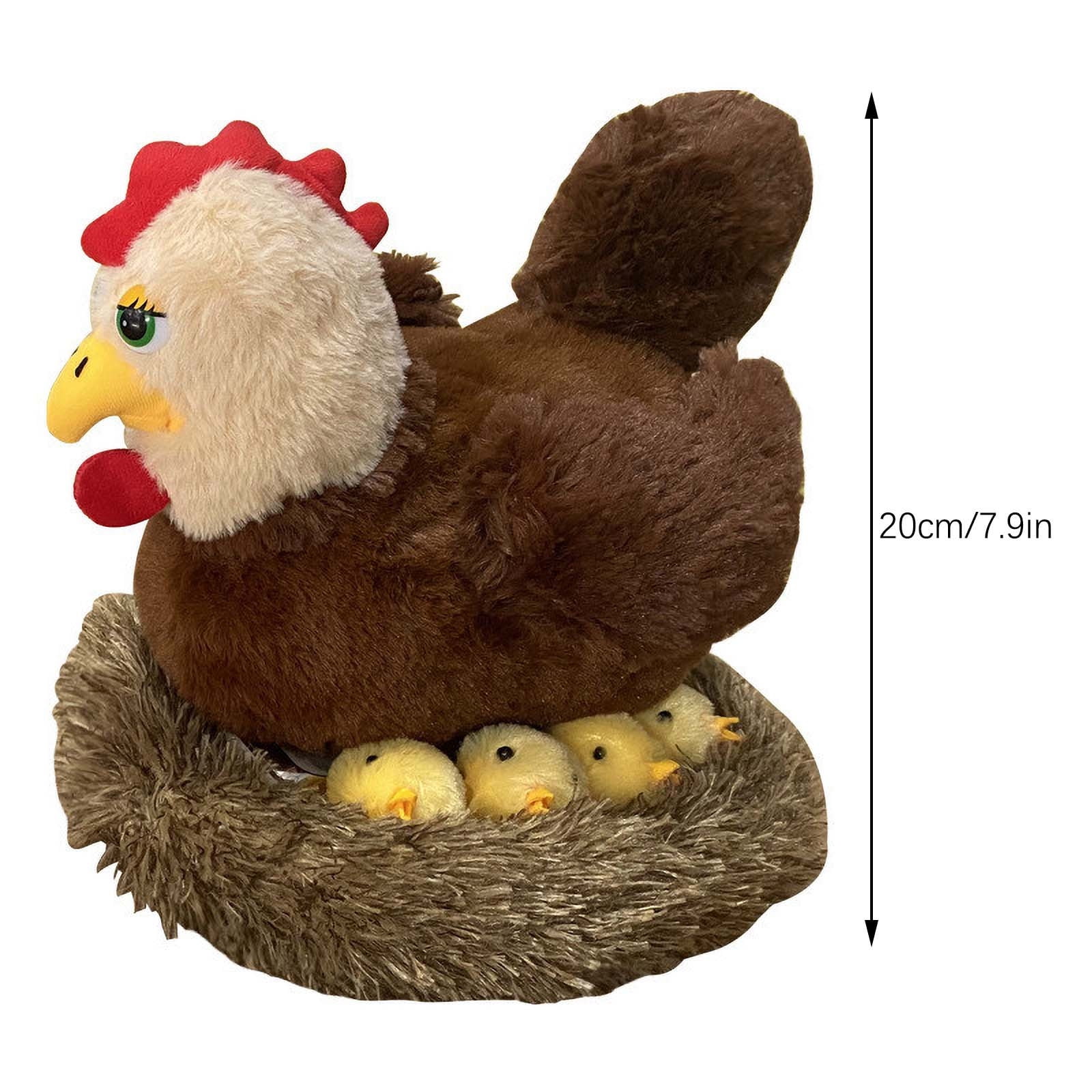 RRJ Easter Spring Chicken Stuffed Animals, Mommy Farm Hen Plushie With 10 Little One Chicks And Henhouse, Fluffy Soft PlushToysForKids, Easter Basket Stuffers, Birthday Gifts For BoysGirls, Farm