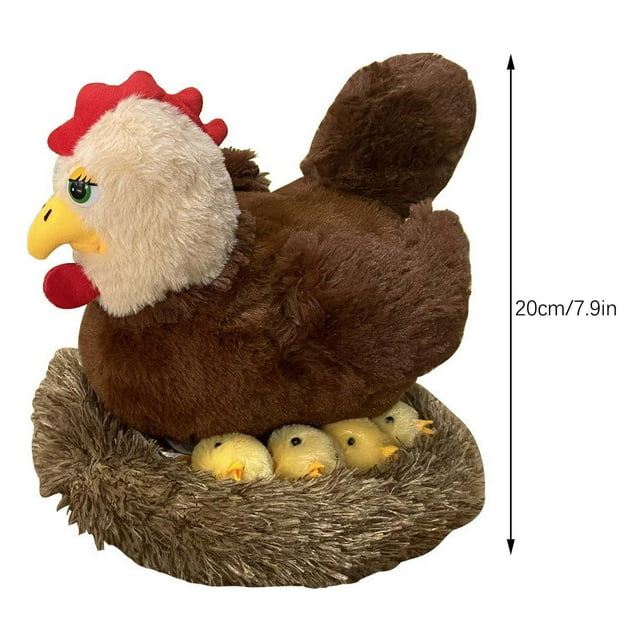 Accesorios para muñecas, peluches de pollo de 9.8 pulgadas, gallina de granja con gallinero de peluche/10 pollitos, canasta de Pascua para Navidad, regalos sorpresa para niños, cumpleaños, la muñeca