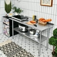 thumbnail image 3 of Gymax 48'' x 30'' Stainless Steel Table for Prep & Work w/ Backsplash, 3 of 9