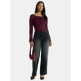 thumbnail image 2 of Madden NYC Women's Ribbon Top with Long Sleeves, Sizes XXS-XXL, 2 of 5