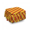 thumbnail image 1 of Abstract Ottoman Cover, Creative Warm Toned Motif, 2 Piece Slipcover Set with Ruffle Skirt for Square Round Cube Footstool Decorative Home Accent, Standard Size, Multicolor, by Ambesonne, 1 of 5