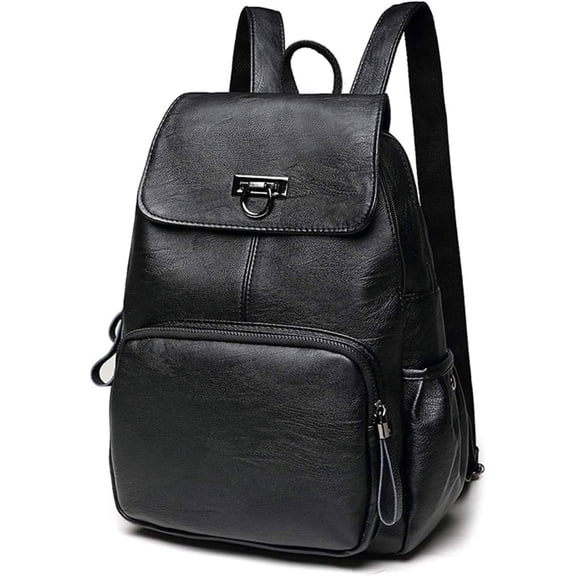 YooGuoGuo FANDARE Genuine Leather Backpack Women Fashion Daypack Ladies Waterproof Rucksack for Work Shopping Travel Knapsack Black