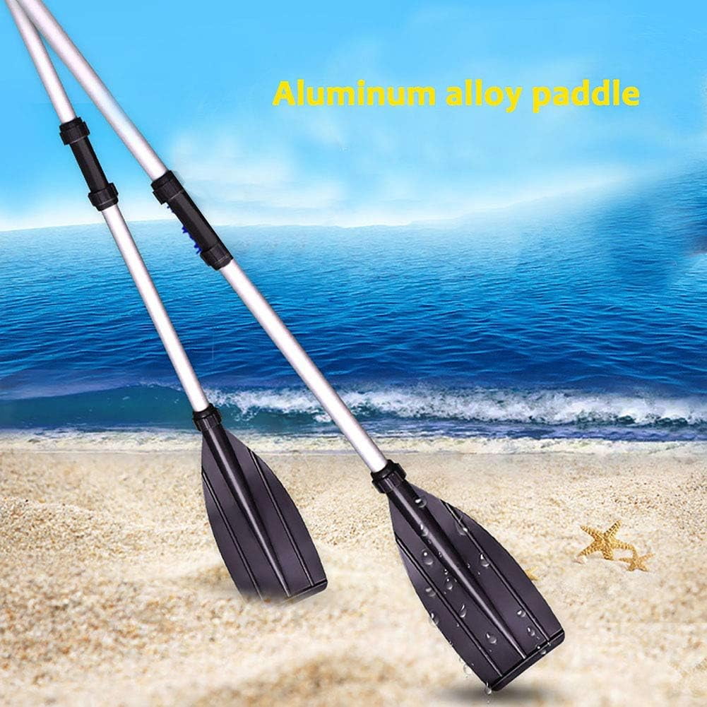 Eotvia Kayak Paddles, 2 in 1 Detachable Kayak Fishing Paddles, 2pcs Ergonomic Aluminum Canoe Paddles, with Aluminum Alloy Shaft and Reinforced Blades, Lightweight Paddles for All Kayaks, Black+Silver