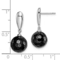 thumbnail image 2 of Primal Silver Sterling Silver Rhodium-plated Faceted 10mm Onyx Dangle Post Earrings, 2 of 4