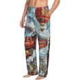 thumbnail image 2 of Daiia Red Train Hot Air Balloon Men's Sleep Pant with Pockets and Drawstring,Pajama Pants-Large, 2 of 9