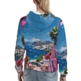 thumbnail image 7 of Wukai Colorful Mediterranean Village Print Womens Hoodies Fleece Sweatshirts Long Sleeve Sweaters Pullover Fall Outfits Winter Clothes-X-Large, 7 of 7