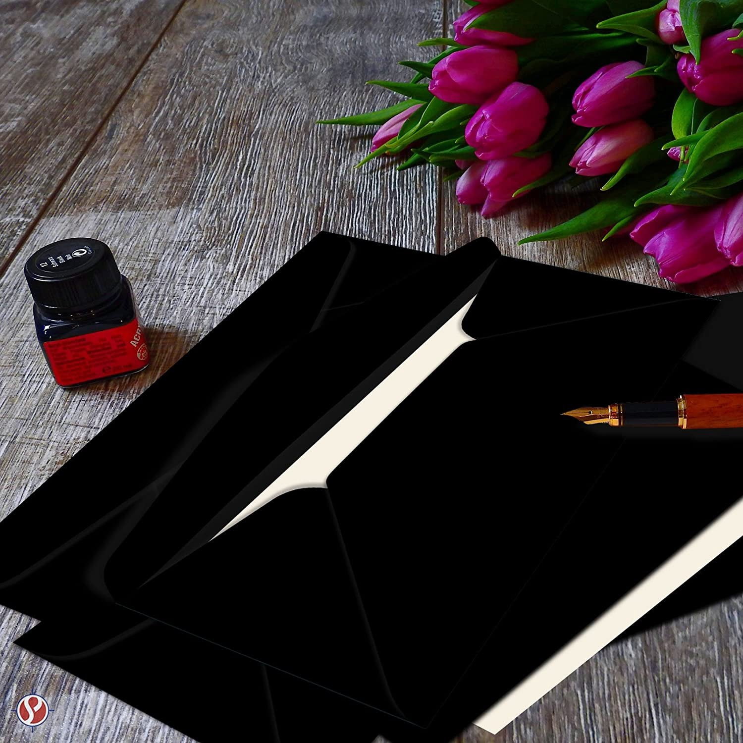 Black #10 Business Color Mailing Envelopes | 4 1/8 X 9 ½ inches | 24lb Bond Bright Color Paper (90 GSM) | 50 Envelopes Per Pack