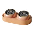 thumbnail image 2 of Stainless Steel Pet Bowl,Cats Stainless Steel Food Bowl Eating and Drinking Feeding Bowl Slanted Mouth Secure Cervical Vertebrae Non-tip Double Bowl, 2 of 6