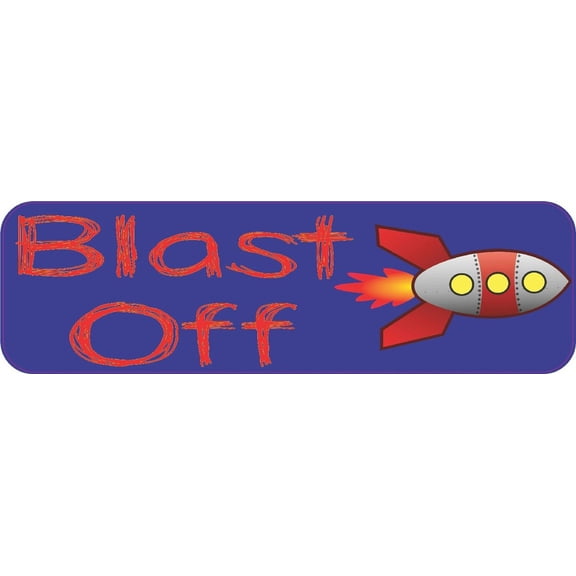 10in x 3in Blast Off Bumper Sticker