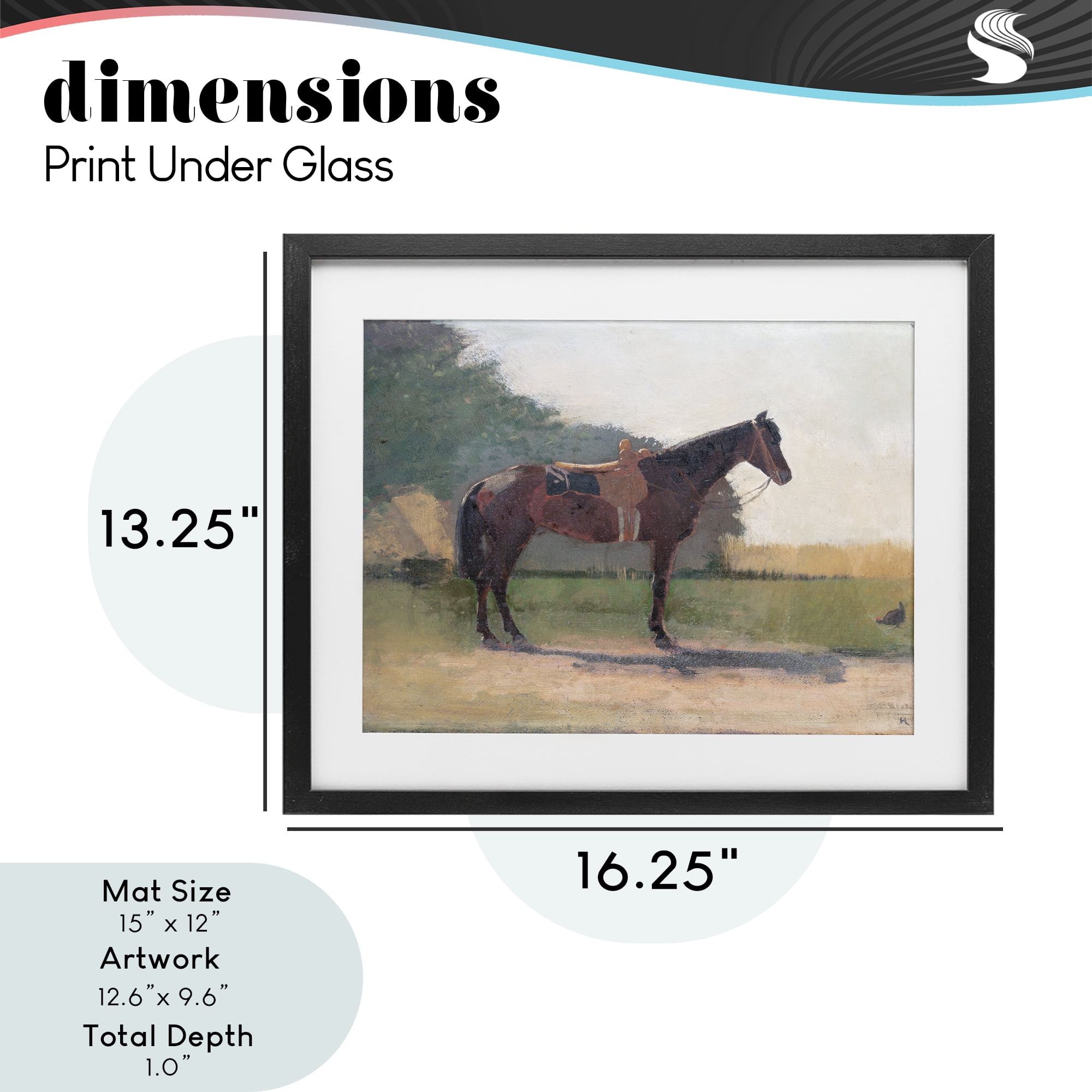 Stupell Industries Saddled Horse in Farm Yard Black Framed Print Under Glass, design by Stellar Design Studio