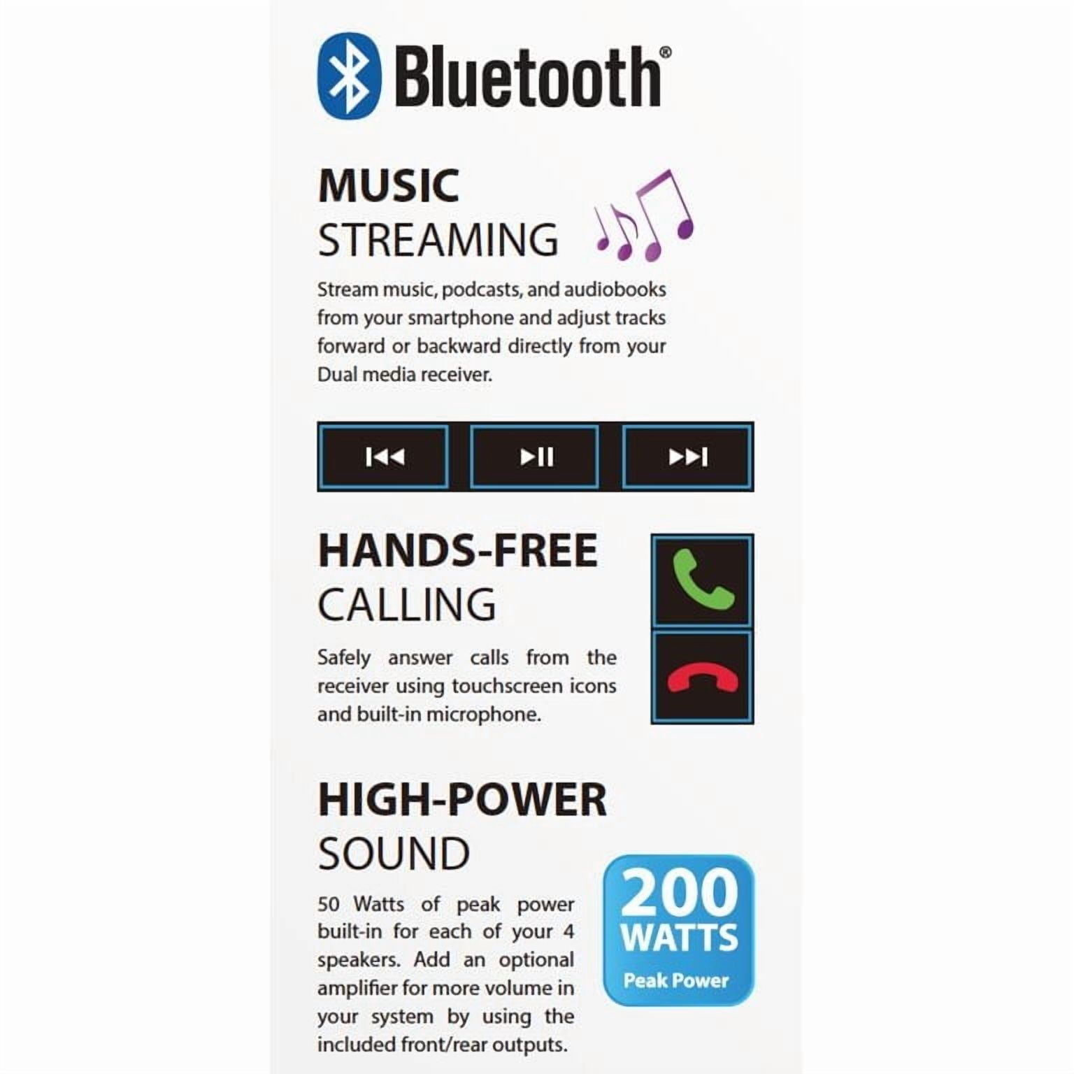 Dual Electronics XVM279BT Stéréo de voiture double DIN à écran tactile LED 7", Bluetooth, microSD, USB, MP3, activation vocale Siri/Google