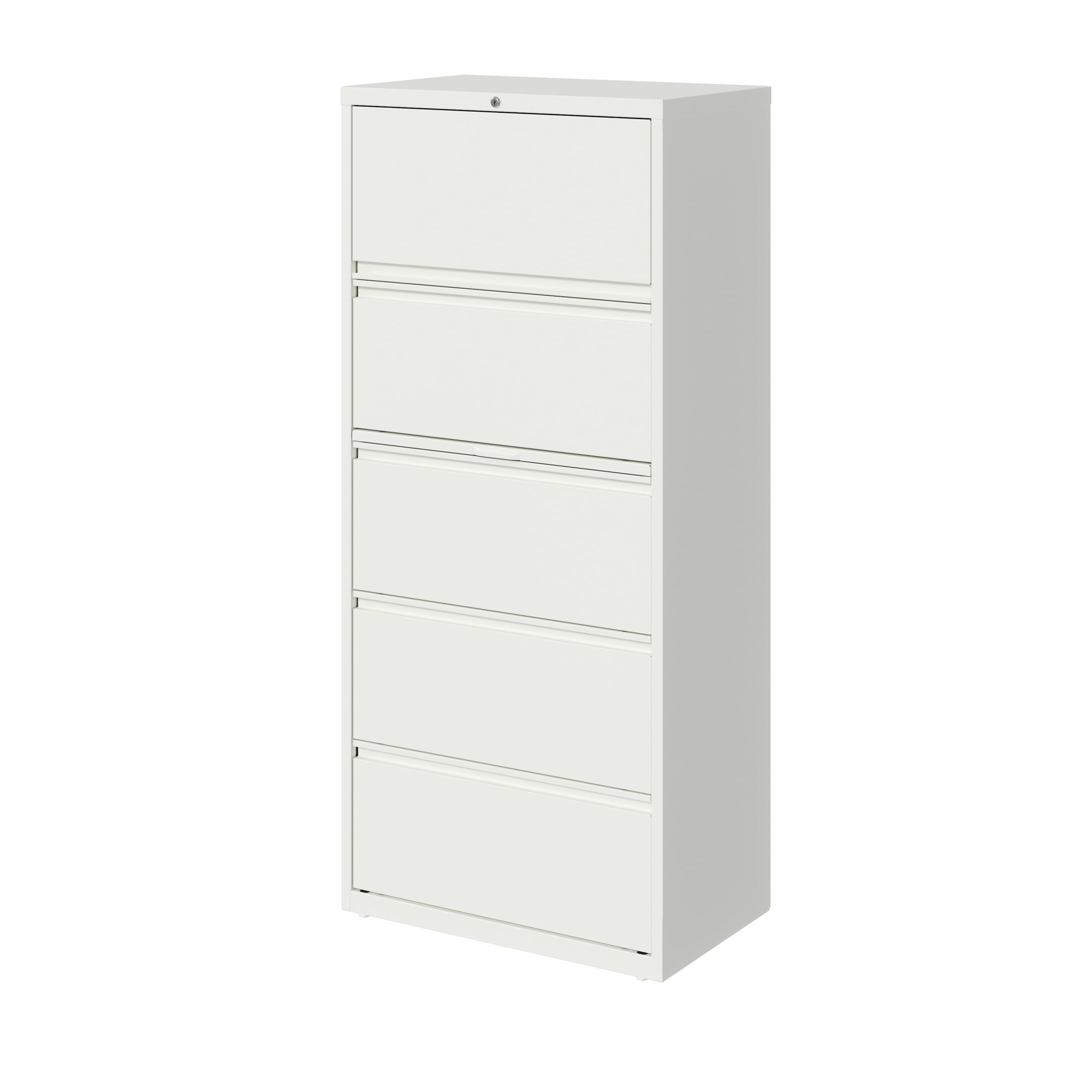 Hirsh 30 Inch Wide 5 Drawer Metal Lateral File Cabinet for Home and Office, Holds Letter, Legal and A4 Hanging Folders, White