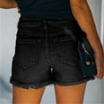 thumbnail image 6 of Yubnlvae 2025 Trendy Ripped Jean Shorts - Women's High Waist Baggy Denim Shorts, Stretchy Distressed Casual Summer Jorts with Destroyed Details (Black | XXL), 6 of 7