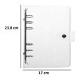 thumbnail image 4 of FUKQVOD Pack of 2 Transparent Soft PVC 6-Ring Binder Cover w/Snap Button Closure for 6 Hole Planner Pages Refill Insert (White), 4 of 4