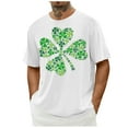 thumbnail image 5 of lcziwo St. Patrick's Day T-shirts for Men Shamrock Print Short Sleeve Crewneck Tees Lucky Green Clover Graphic Tees 2025 Summer Casual Tee Tops Prime Big Deal Days,White,XXL, 5 of 6
