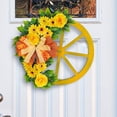 thumbnail image 2 of 2024 Spring Wreath and Wheel Decoration for Front Door Wall Window Festival Farmhouse Porch Patio Garden Decor 16.14Inch, 2 of 8
