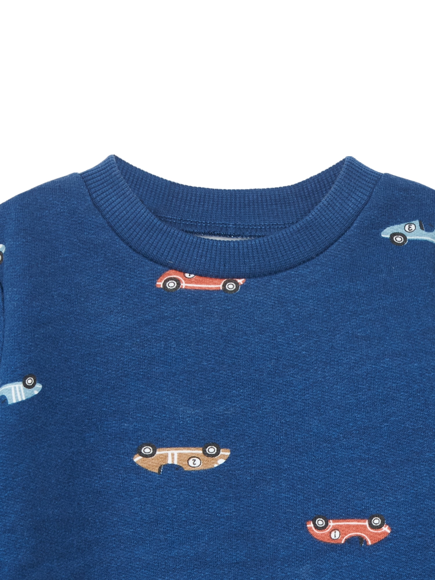Wonderluxe Baby Boys' Long Sleeve Fleece Sweatshirt and Jogger, 3-Piece Set, Sizes 0-3M-24M