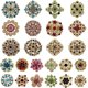 thumbnail image 1 of 24 Uds. Broches de flores, alfileres de ramillete de diamantes de imitación para boda nupcial Diy, 1 of 5