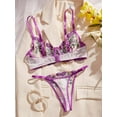 thumbnail image 3 of Purple Lingerie Set Classy Floral Women&rsquo;s Intimates, 3 of 6