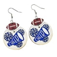 thumbnail image 1 of Soccer Earrings Cheerleaders Multicolor Rugby Geometric Wooden Print Cheer Earrings Rugby Cheerleader Earrings Cheer Jacket Earrings Girls Earrings for Sensitive Ears Rhinestone Earrings Earring Set, 1 of 4