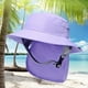 thumbnail image 5 of Sombrero de pescador ligero para surfear con correa para la barbilla, protección para el cuello, ala ancha, sombrero para el sol Violeta, 5 of 7