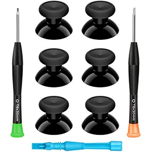 Xbox One Controller Joystick Replacement - 6PCS Original Thumbsticks Analog Thumb Sticks Parts - True Rubberized with T8 T6 Repair Screwdriver Kit for Xbox One Controller