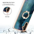 thumbnail image 5 of SaniMore for Samsung Galaxy A35 Case, Marble Pattern 3 in 1 Heavy Duty Shockproof Full Body Hard PC+IMD Bumper Drop Protective Women Girls Cover Rotating Ring Bracket Stand for Galaxy A35, Green, 5 of 10