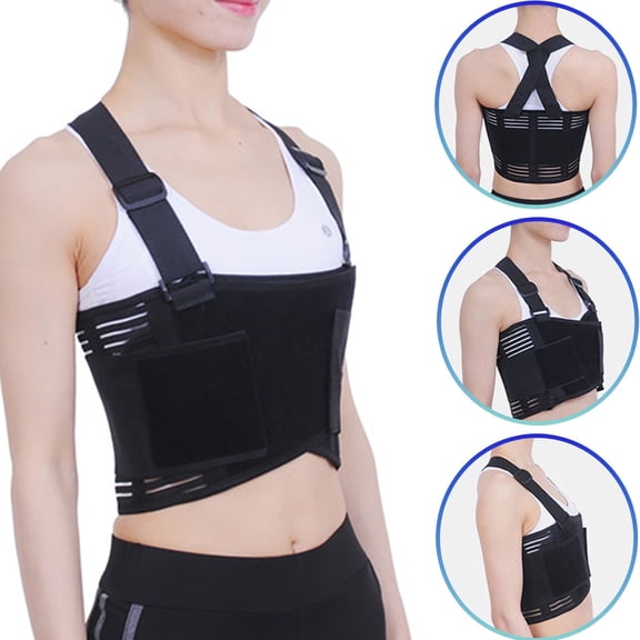 Breathable Rib Brace for Men and Women - Chest Wrap Belt for Sternum Injuries, Support for Cracked, Dislocated, Fractured and Post-Surgery Ribs，S