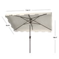thumbnail image 3 of SAFAVIEH Outdoor Collection Zimmerman 6.5 x 10-Foot Rectangle Umbrella Beige/White, 3 of 6