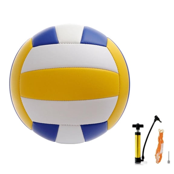 Official Size 5 Volleyball with Pump, Soft Touch Indoor Outdoor Beach Ball, PU Training Game Volleyball for Pool Backyard, Summer Sports Gift