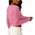 thumbnail image 6 of Tauxra Workout Top for Women 3/4 Sleeve V-Neck Shirt with Sun Protection, -Wicking Spring and Summer Tee for Gym, Running, and Outdoor Activities, 6 of 8