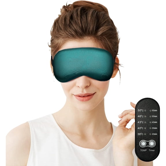 USB Heated Eye Mask, 5 Classes of Heated Temperature and Time Warm Sleep Mask, Portable Heated Eye Mask for Dry Eyes