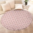 thumbnail image 4 of Pink Christmas Gingerbread Pattern Round Blanket,Comfortable Soft Flannel Throw Blanket,All Season,Warm Lightweight Blankets for Sofa Bed Couch Living Room Chair 60"x60", 4 of 5