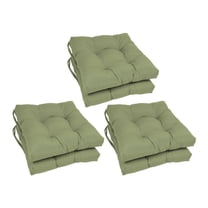 Blazing Needles 916X16SQ-T-6CH-TW-SG 16 in. Solid Twill Square Tufted Chair Cushions, Sage - Set of 6