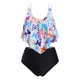 thumbnail image 1 of Deslumbrante mariposa de tiras de volantes más el tamaño de traje de baño de Tankini Rosegal Vestidos casuales de talla grande, 1 of 5