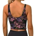 thumbnail image 4 of Goofa Orchids Flowers Printed Sports Bras for Women, High Impact Running Bra Workout Crop Tank Tops Longline Sports Bra Push up-, 4 of 9