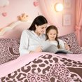 thumbnail image 5 of meiyoeat Bow Tie Leopard Initial C 7 Pieces Full Size Bedding Sets For Girls,Pink Print Monogram Art Full Size Bed in a Bag,Pink Reversible, 5 of 7