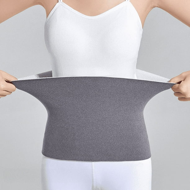 Cinturón de protección de cintura cálida para mujer, ajustado, de terciopelo, cálido para el abdomen, resistente al frío, para otoño e invierno, además de protección de cintura elástica alta de