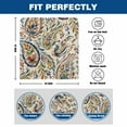 thumbnail image 6 of Blue Green Flower Dining Chair Back Cover Only, Watercolor Abstract Paisley Bohemia Texture Set of 8 Chair Back Covers, Removable Washable for Dining Room, Banquet & Holiday Decoration, 6 of 9