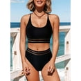 thumbnail image 3 of Women Bikini Set Swimwear Sexy Slimming Sling Stitching Swimsuits, 3 of 5