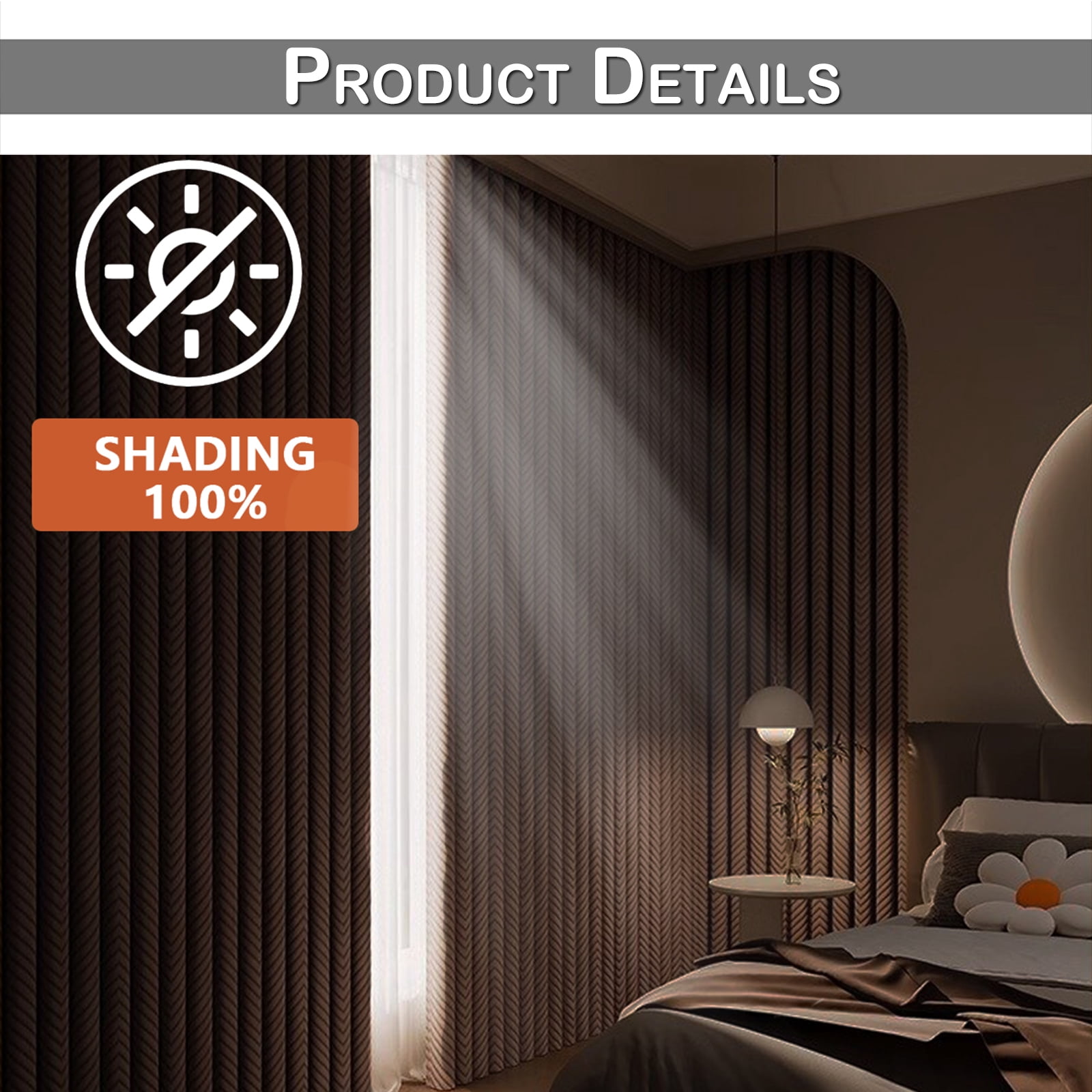 Lapalife Quilted Heavy Duty 100% Blackout Curtain, Thermal Insulated Thick Heat Sound Cold Blocking Winter Curtain for Living Room Bedroom, 1 Panel