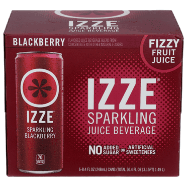 Izze Blackberry Sparkling Juice 6 Pack 8.4 fl oz - Pack of 2