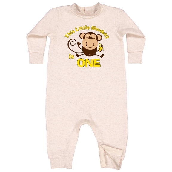 Inktastic Little Monkey 1st Birthday Boy Baby Fleece Romper
