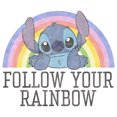 thumbnail image 2 of Boy's Lilo & Stitch Follow Your Rainbow  Graphic Tee White Large, 2 of 4