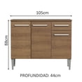 thumbnail image 3 of Gabinete Bajo Cocina 3 Puertas y 1 Cajón 105cm Emilly Madesa MM, 3 of 5